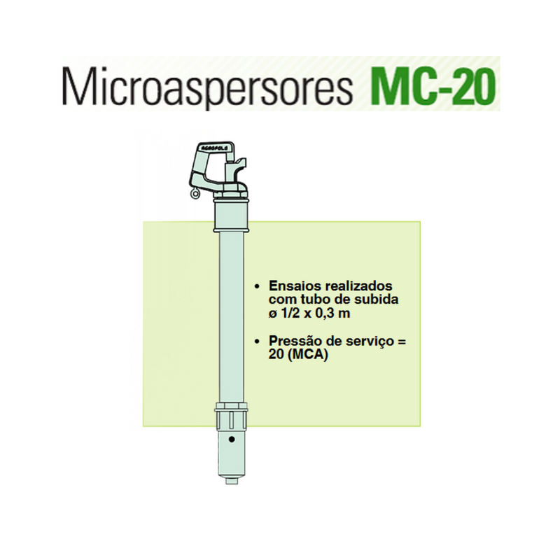 KIT MICROASPERSOR MC20 AMARELO 1/2 2MM AGROPOLO 10UN