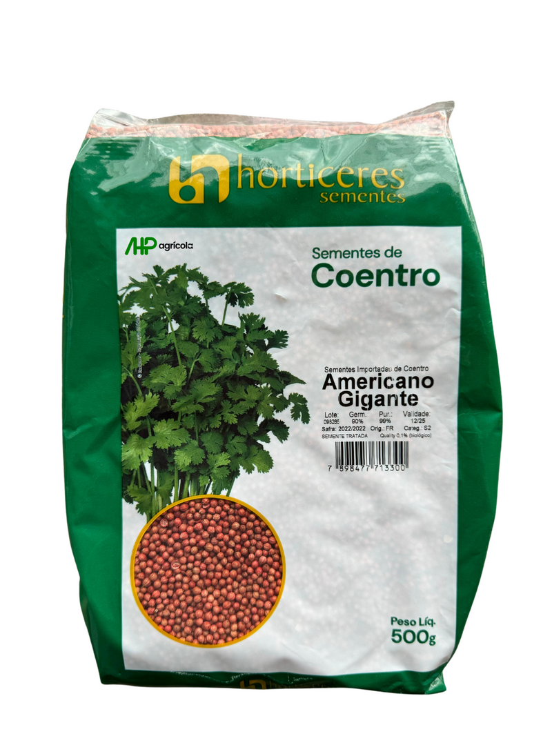 SEMENTES COENTRO AMERICANO GIGANTE HORTICERES 500G