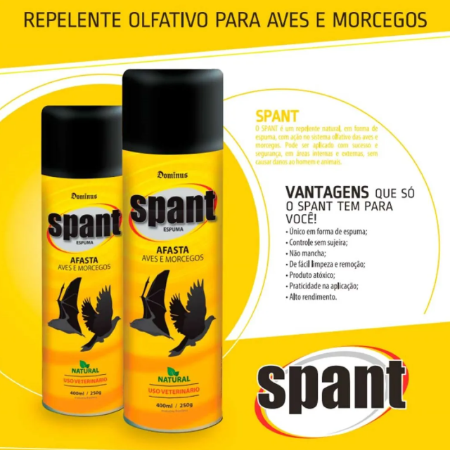 REPELENTE SPANT AVES/MORCEGO DOMINUS 400ML