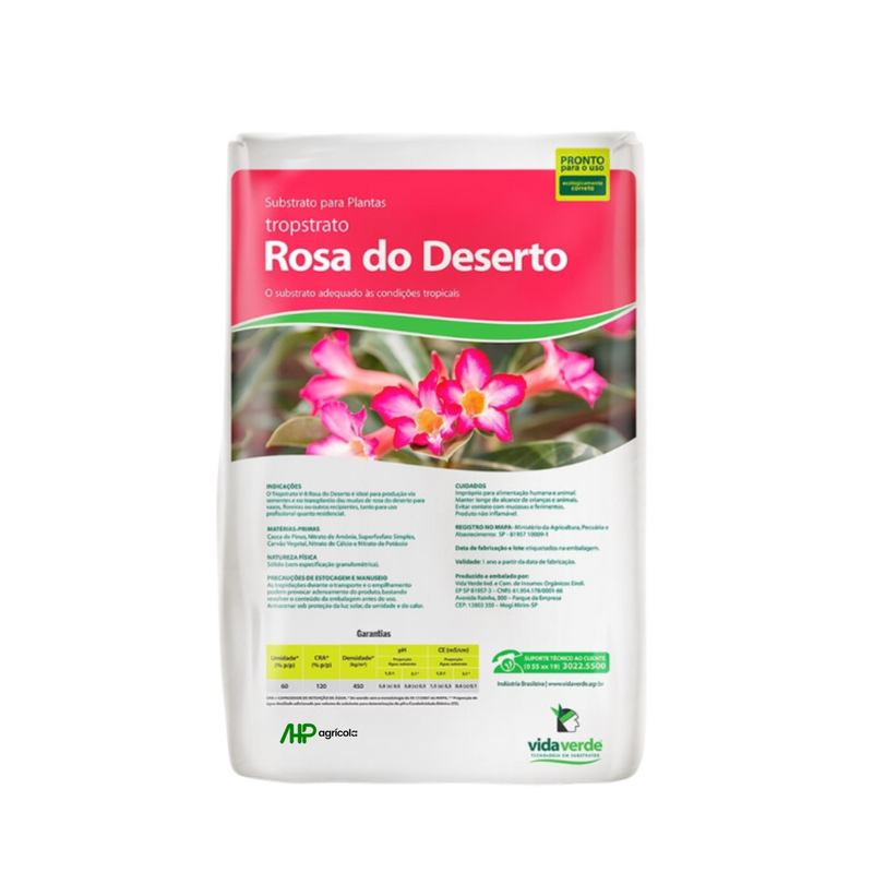 SUBSTRATO TROPSTRATO ROSA DO DESERTO VIDA VERDE 20KG