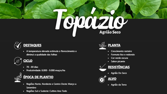 SEMENTES AGRIAO TOPAZIO FELTRIN 500G