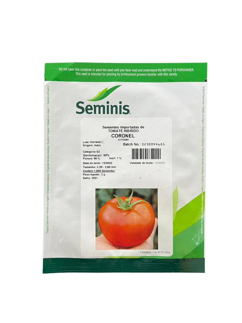 TOMATE HIBRIDO CORONEL SEMINIS 1000 SEMENTES