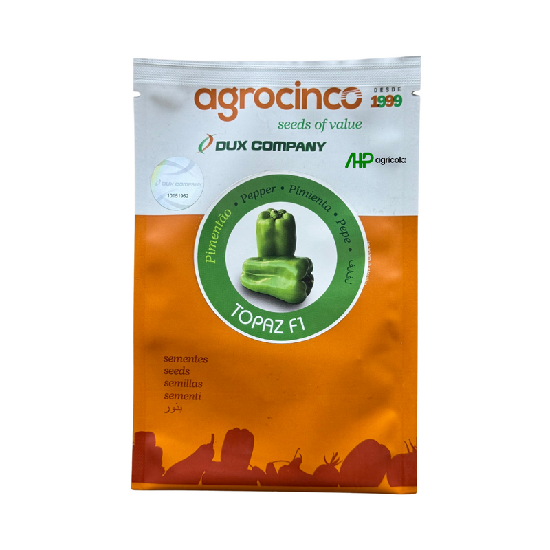 PIMENTÃO HÍBRIDO TOPAZ AGROCINCO EMBRAPA 1000 SEMENTES