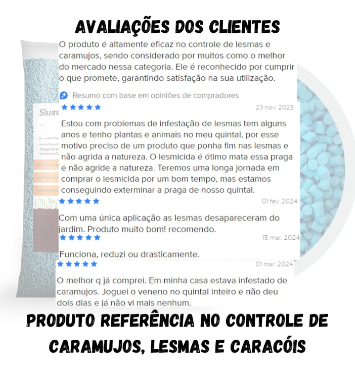 LESMICIDA ORGÂNICO SLUGGO NEUDORFF CARAJUMOS LESMAS 1KG