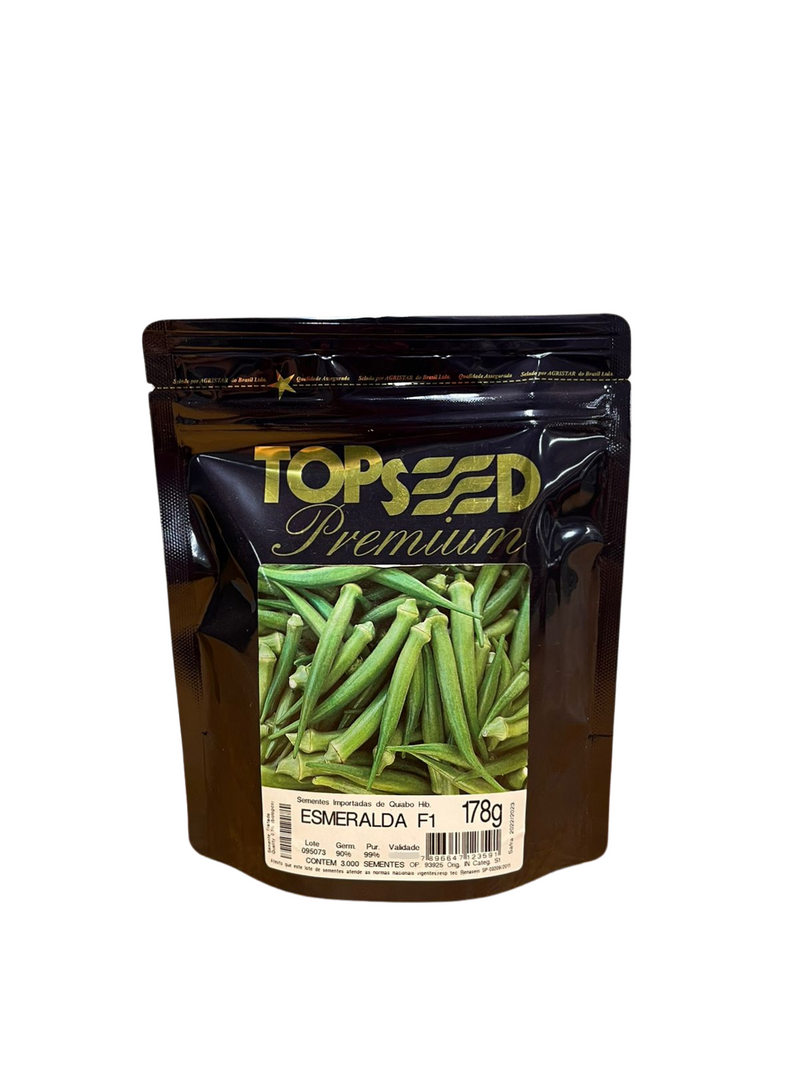 QUIABO HIBRIDO ESMERALDA F1 TOPSEED PREMIUM 3000 SEMENTES