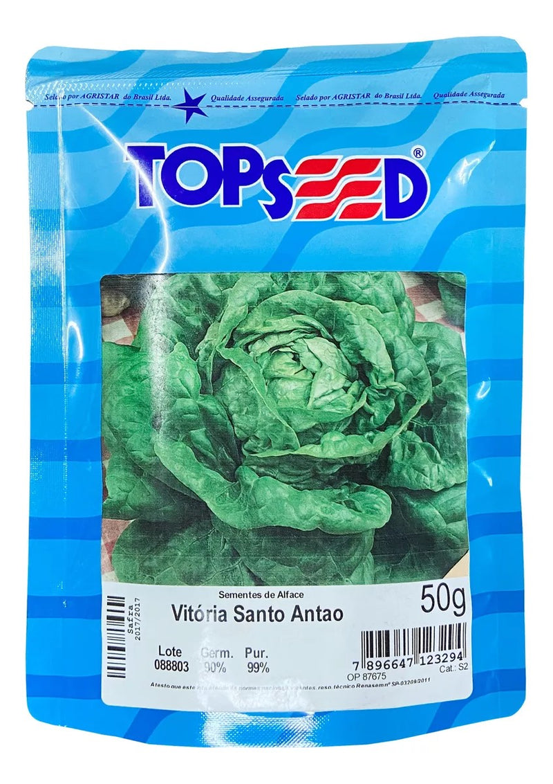 SEMENTES ALFACE LISA VITORIA DE SANTO ANTAO TOPSEED 50G