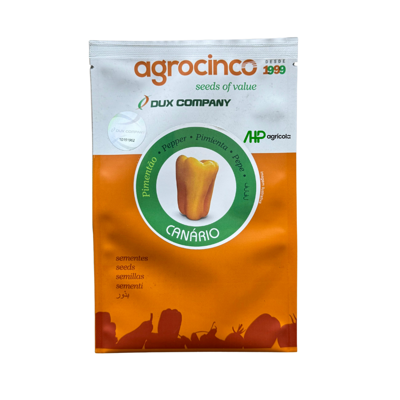 PIMENTÃO AMARELO HÍBRIDO CANÁRIO AGROCINCO EMBRAPA 1000 SEMENTES