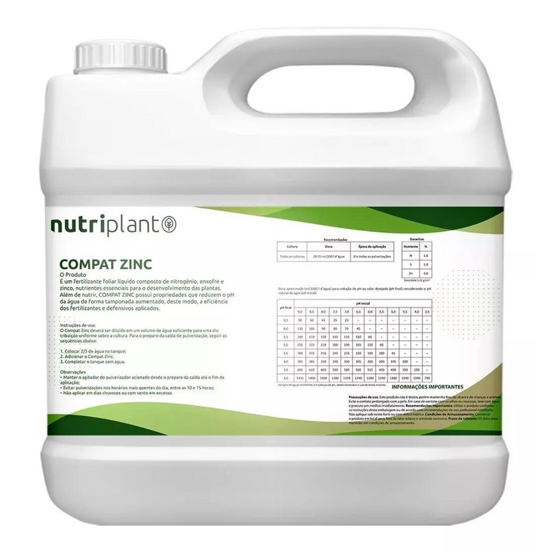 REDUTOR DE PH COMPAT ZINC NUTRIPLANT 1 LITRO